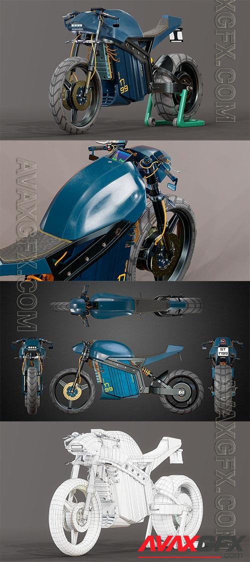 Electric Motorcycle 3D Model