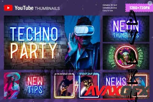 Neon Youtube Thumbnails - 8446096