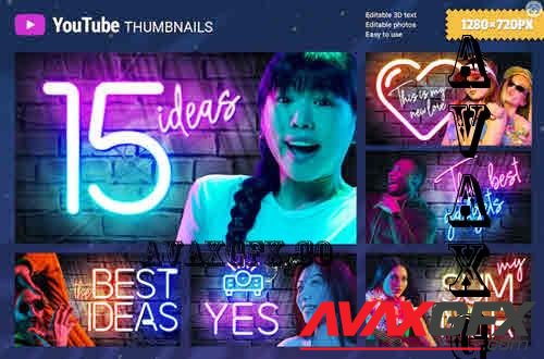 Neon Youtube Thumbnails - 6D2442T