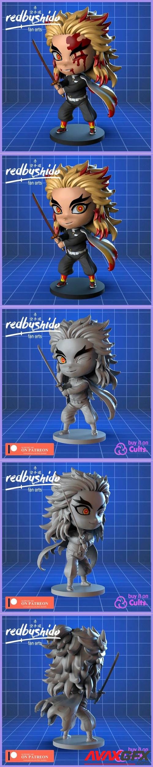 Kyojuro Rengoku Nendoroid Style Fan Art From Kimetsu No Yaiba – 3D Print