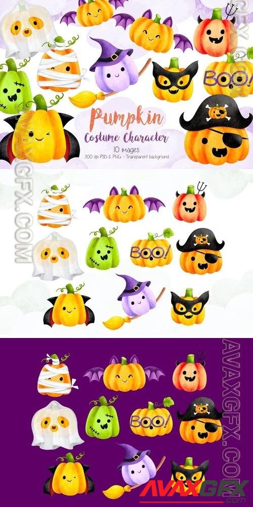 Halloween Pumpkin Costume Character WUVV2RG