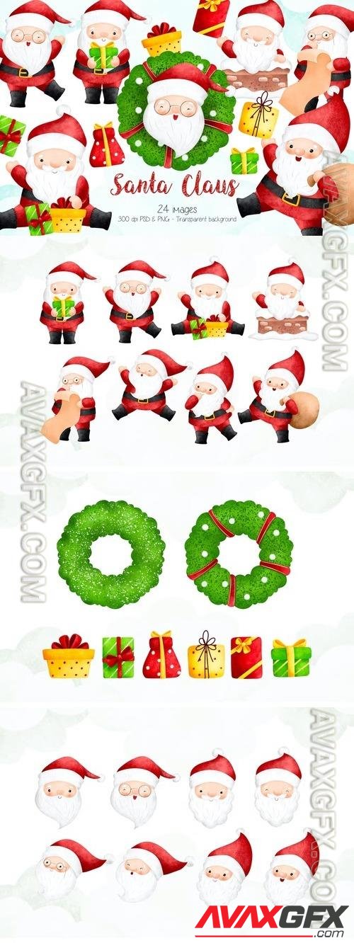 Santa Claus and Gift Clipart X2UDKSU