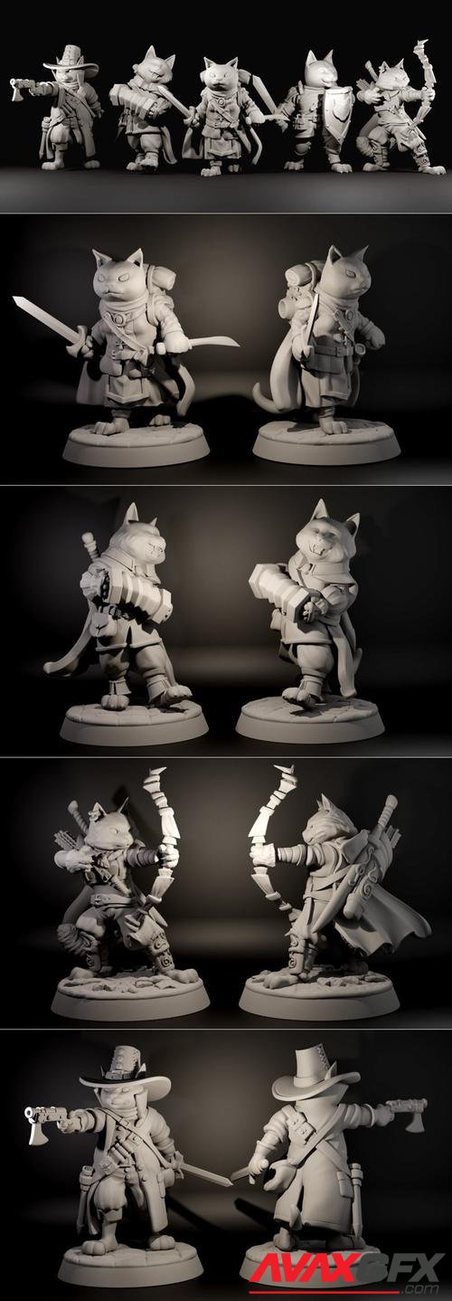 Fantasy Cats RPG Party - The Scruffy Clowder – 3D Print