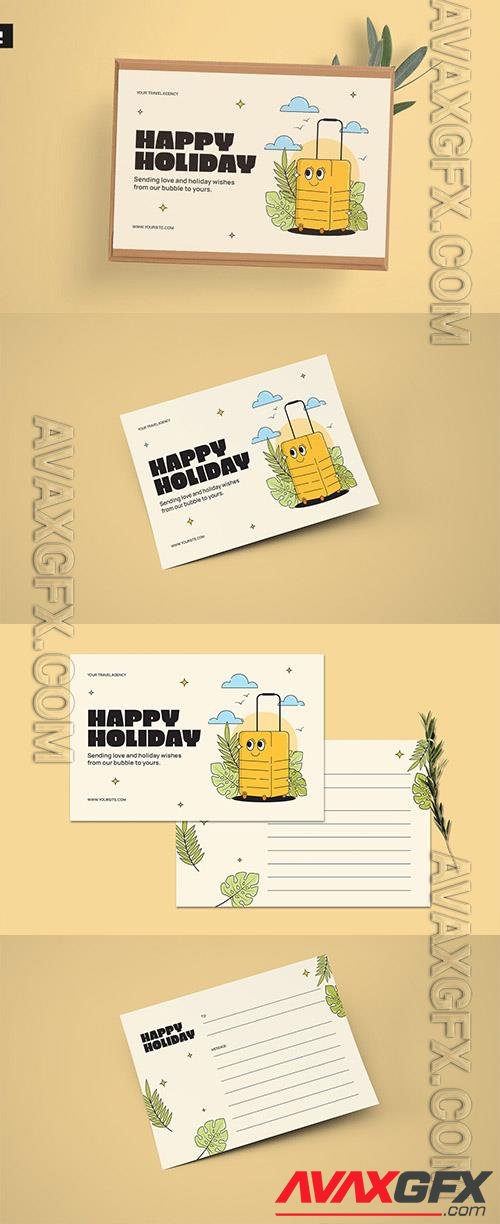 Travel Greeting Card - Retro Theme