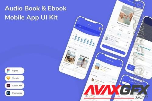 Audio Book & Ebook Mobile App UI Kit FEDNDKG