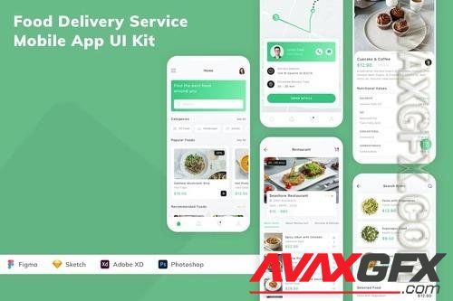 Food Delivery Service Mobile App UI Kit SU9RH8W