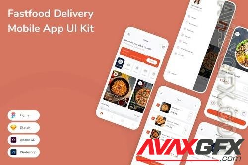 Fastfood Delivery Mobile App UI Kit MAXUXZ9