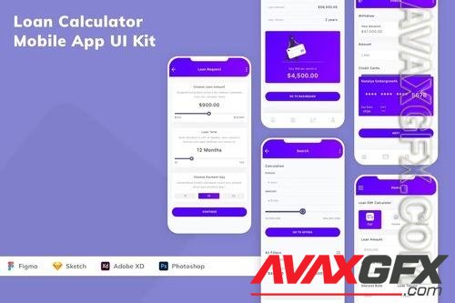 Loan Calculator Mobile App UI Kit RH7AXLG