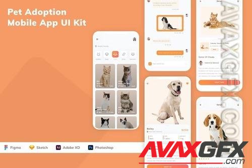 Pet Adoption Mobile App UI Kit TC8XMPK