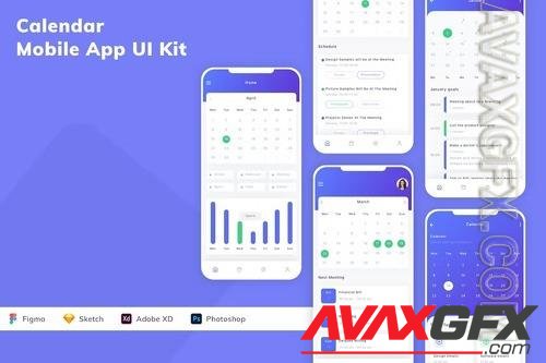 Calendar Mobile App UI Kit 36ZE8QV