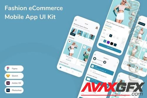 Fashion eCommerce Mobile App UI Kit DKCTB2H