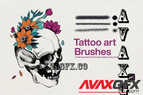 10 Tattoo Art Brushes Procreate - 8454093