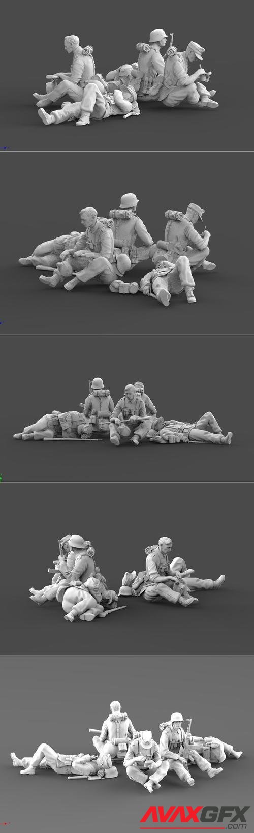 German soldiers rest – 3D Print