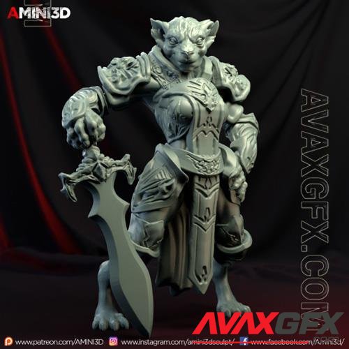 Tabaxi Paladin Female 3D Print