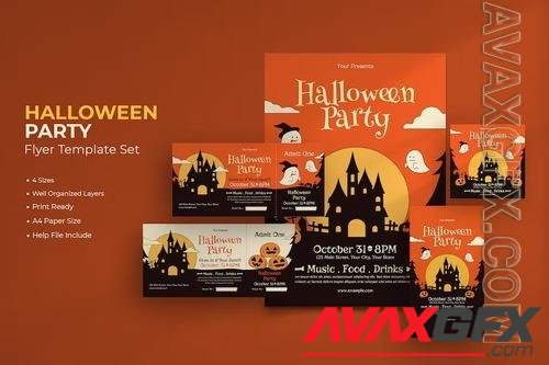 Flat Design Halloween Flyer - Tickets & Instagram DUTBS6E