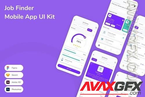 Job Finder Mobile App UI Kit 2BBMLKF