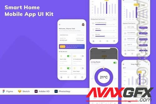 Smart Home Mobile App UI Kit T36FTR9