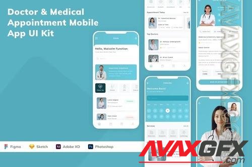 Doctor & Medical Appointment Mobile App UI Kit HUGD9UC