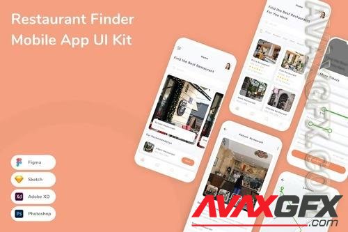 Restaurant Finder Mobile App UI Kit 7PWKJUU