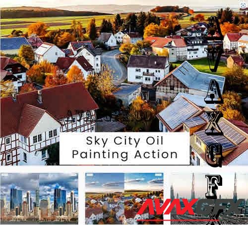 Sky City Oil Painting Action - QHE342T