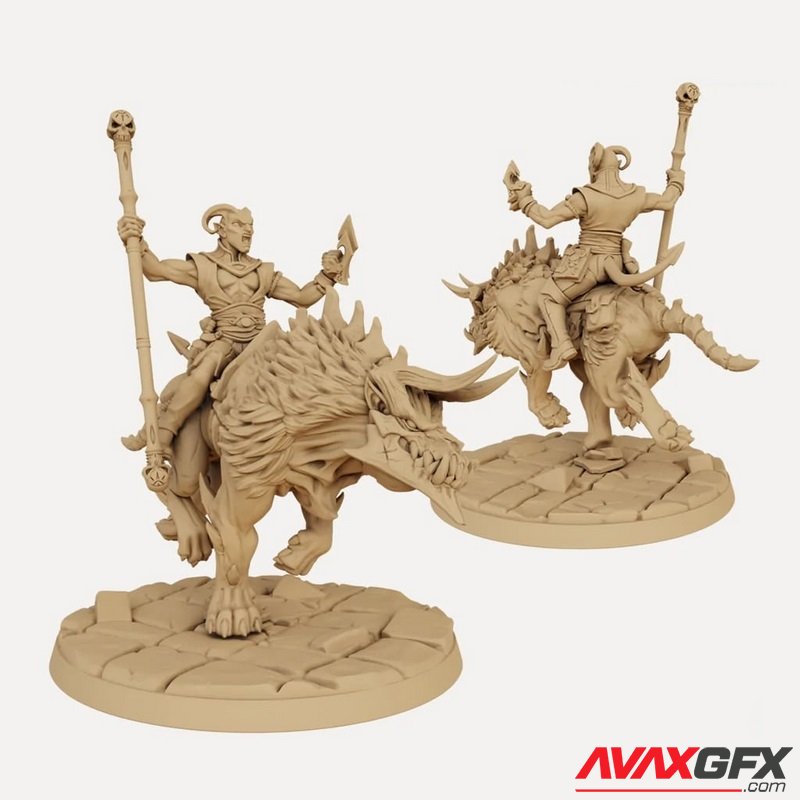 Baal's Demonhound Male Monk Rider - 3D Print