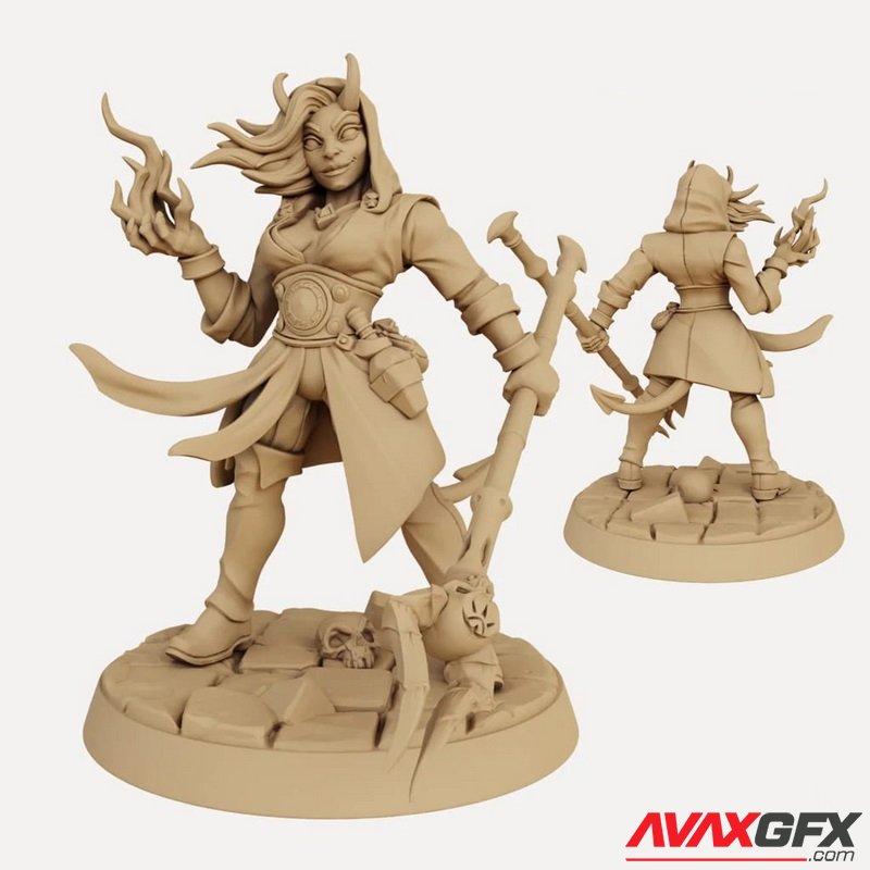 Mezzalfiend Trickster Female Warlock (Hooded) - 3D Print