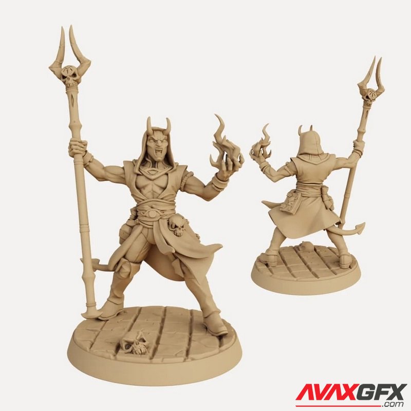 Mezzalfiend Trickster Male Warlok (Hooded) - 3D Print