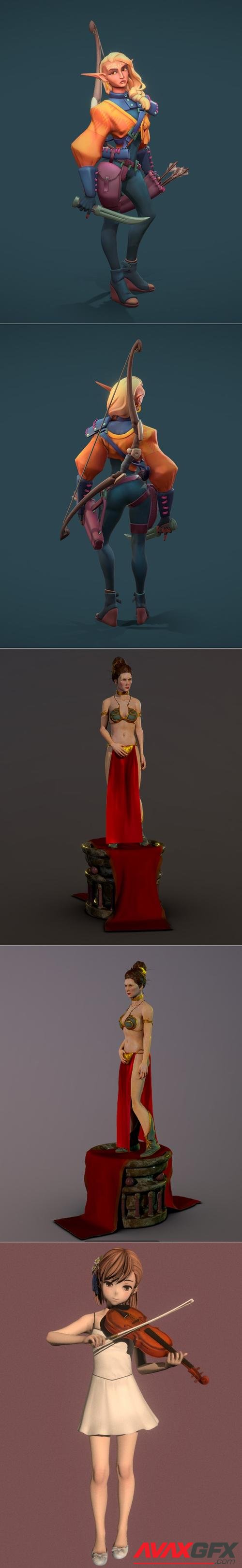 Ellana and Princess Leia and Misaka Mikoto 02 – 3D Print