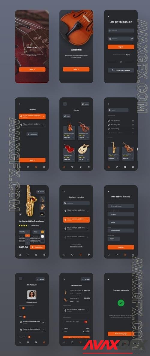 MuseMarket E-ccomerce Mobile App UI Kit