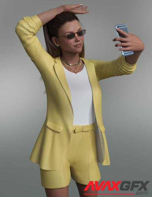 dForce Spring Blazer Outfit for Genesis 8 and 8.1 Females