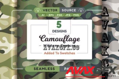 Set Camouflage Seamless Patterns - 10171863