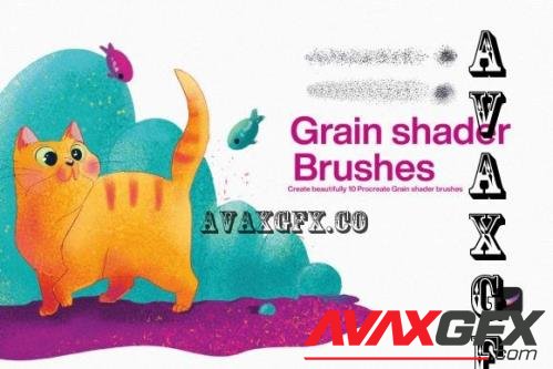 10 Grain Shader Brushes Procreate - 10170258