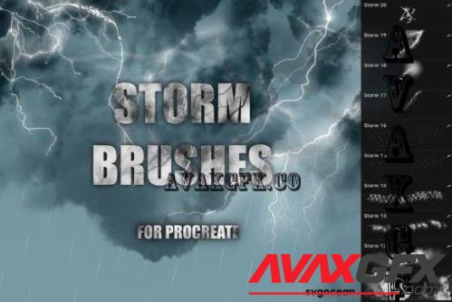 Storm and Lightning Procreate Brushes - 2166727