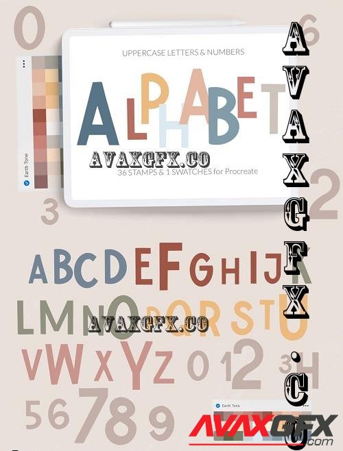 Alphabet letters. ABC stamps - 10179738