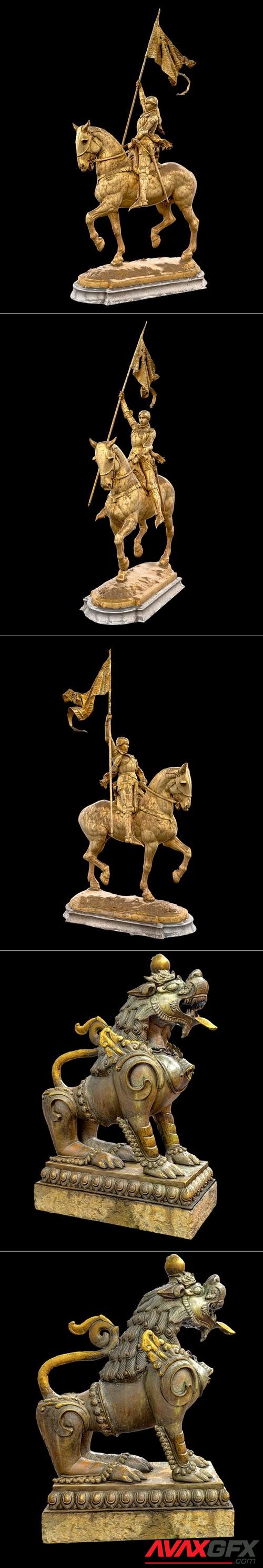 Jeanne D Arc Paris and Brass Lion w3 LOD - Nepal Heritage – 3D Print