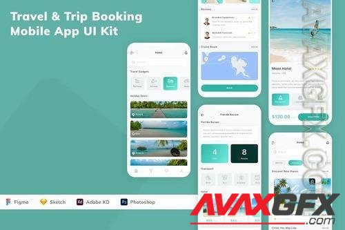 Travel & Trip Booking Mobile App UI Kit DFPKYVZ