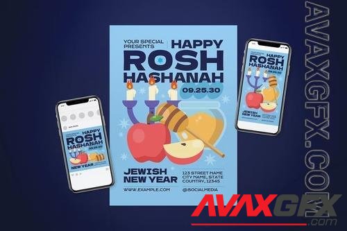Rosh Hashanah Flyer Set 3MZ64AD