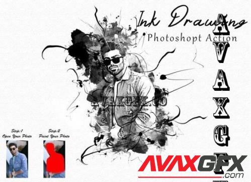 Ink Drawing Photoshop Action - 10187913