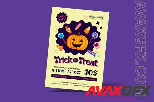 Halloween Party Flyer | Trick or Treat E8U3BNM