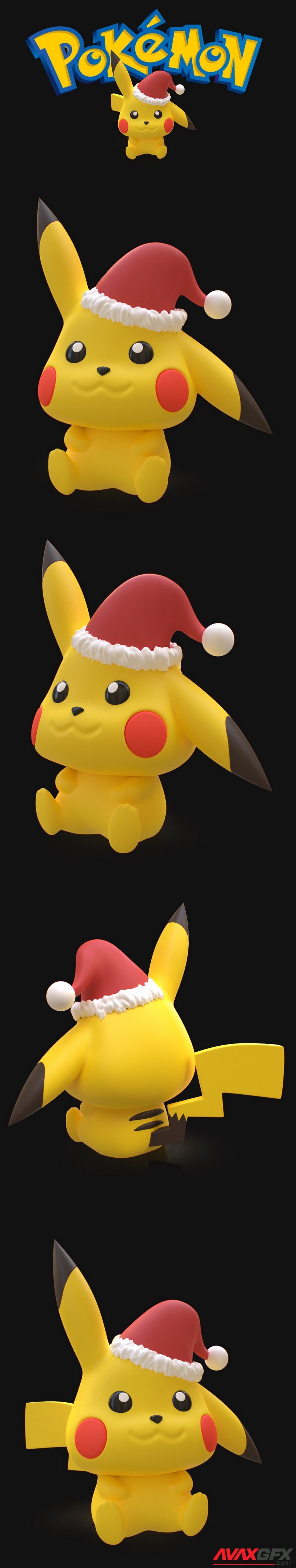 PlaKit Pokemon Pikachu Christmas - 3D Print Model