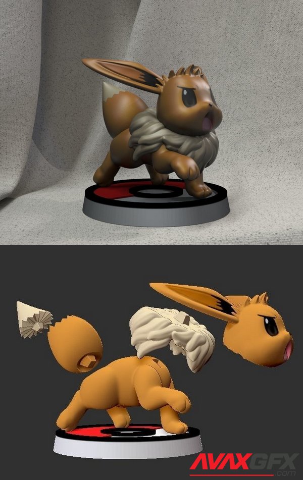 Pokemon Eevee - 3D Print Model