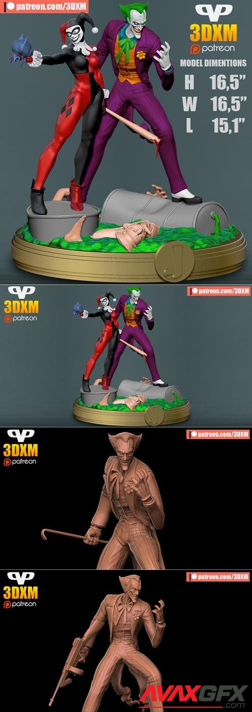 3DXM - Harley and Joker 02 – 3D Print