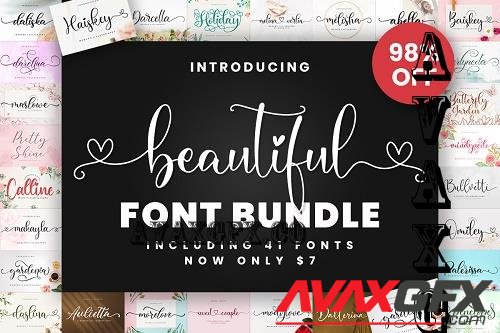 Beautiful Font Bundle -  41 Premium Fonts