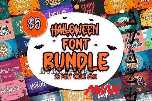 Halloween Font Bundle - 20 Premium Fonts