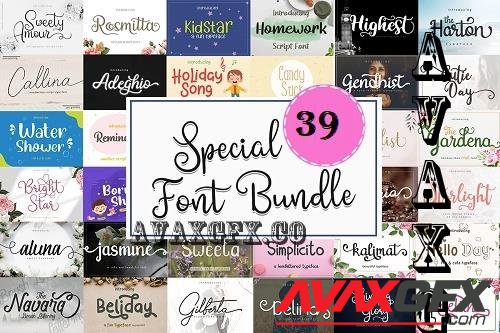 Special Font Bundle - 39 Premium Fonts