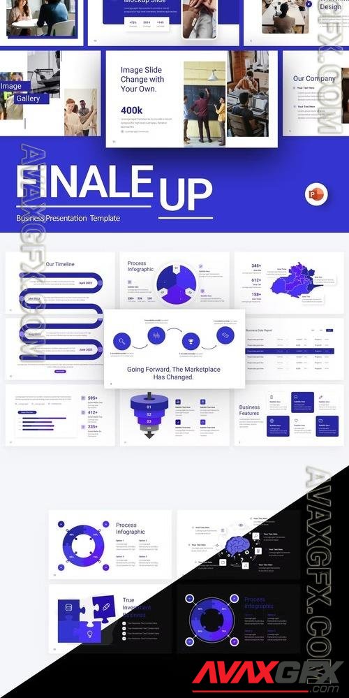 Finale Up Blue Creative Business PowerPoint