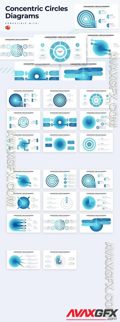 Concentric Circles Diagram PowerPoint Infographics