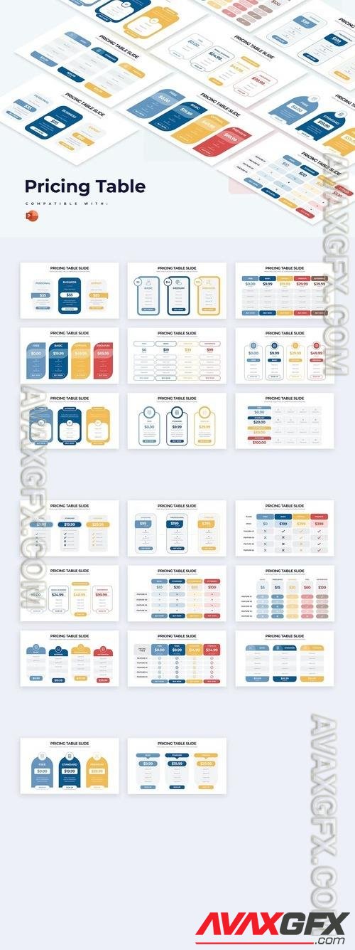 Pricing Table Slides PowerPoint Infographics