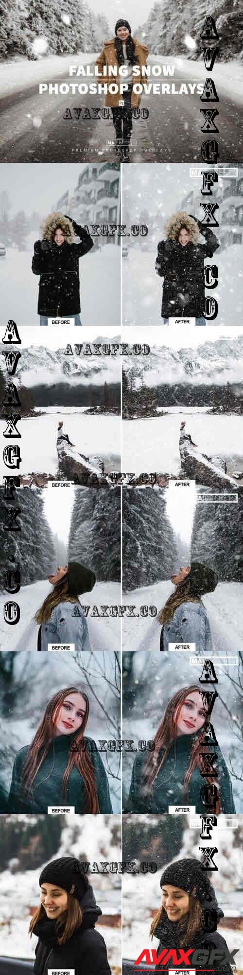 60 Falling Snow Overlays - 6962299