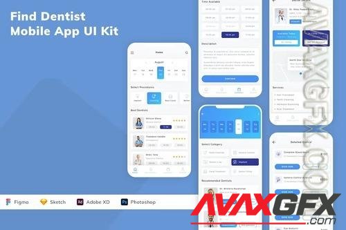 Find Dentist Mobile App UI Kit 4GLRJGF